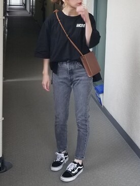 「EGOIST（エゴイスト）のアイテム（Tシャツ/カットソー）」を使った、saaayaaaさん（レディース・152cm）の秋コーディネート