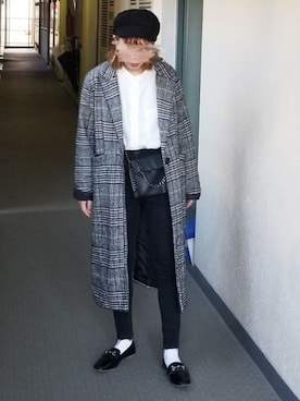 「GRL（グレイル）のチェーンフラップショルダーバッグ（ショルダーバッグ）」を使った、saaayaaaさん（レディース・152cm）の冬コーディネート