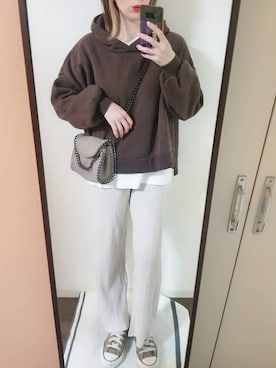 「GRL（グレイル）のチェーンフラップショルダーバッグ（ショルダーバッグ）」を使った、saaayaaaさん（レディース・152cm）の春コーディネート