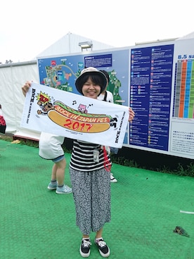 「MANASTASH（マナスタッシュ）のアイテム（帽子）」を使った、きやさりん☻さん（レディース・165cm）の夏コーディネート