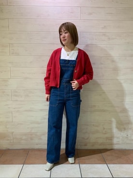 「Wrangler（ラングラー）のアイテム（オールインワン・サロペット）」を使った、12449nsさん（レディース・160cm）の冬コーディネート
