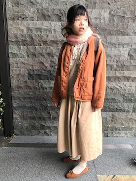 「茶色」｜「アイテム（その他アウター）」を使った、ChiHsinさん（レディース・162cm）の冬コーディネート