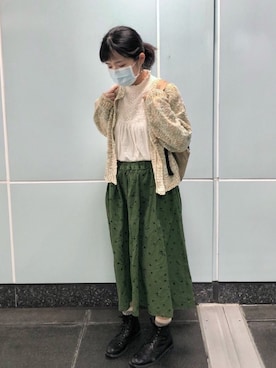 「Samansa Mos2（サマンサ モスモス）のアイテム（ピアス（両耳用））」を使った、ChiHsinさん（レディース・162cm）の秋コーディネート