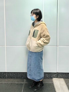 「POU DOU DOU（プードゥドゥ）のアイテム（ブルゾン）」を使った、ChiHsinさん（レディース・162cm）の冬コーディネート