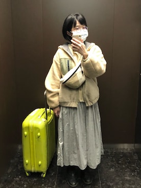 「POU DOU DOU（プードゥドゥ）のアイテム（ブルゾン）」を使った、ChiHsinさん（レディース・162cm）の冬コーディネート
