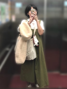 「POU DOU DOU（プードゥドゥ）のアイテム（ブルゾン）」を使った、ChiHsinさん（レディース・162cm）の春コーディネート