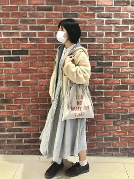 「POU DOU DOU（プードゥドゥ）のアイテム（ブルゾン）」を使った、ChiHsinさん（レディース・162cm）の春コーディネート