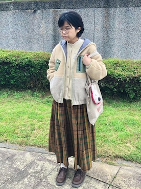 「POU DOU DOU（プードゥドゥ）のアイテム（ブルゾン）」を使った、ChiHsinさん（レディース・162cm）の春コーディネート