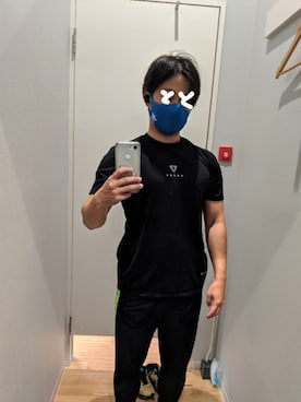 「AAPE BY A BATHING APE（エーエイプバイアベイシングエイプ）のAAPE+ REGULAR TEE（Tシャツ/カットソー、ブラック系）」を使った、ととサーファーさん（メンズ・163cm）の夏コーディネート