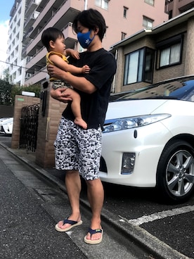 「adidas Originals（アディダスオリジナルス）のアイテム（ファッション雑貨、ブルー系）」を使った、ととサーファーさん（メンズ・163cm）の夏コーディネート