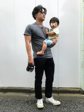 「RED CAPのアイテム（その他パンツ、ブラック系）」を使った、ととサーファーさん（メンズ・163cm）の秋コーディネート