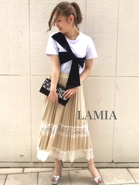 「LAMIA（ラミア）のアイテム」を使った、LAMIAさん（レディース・158cm）の春コーディネート