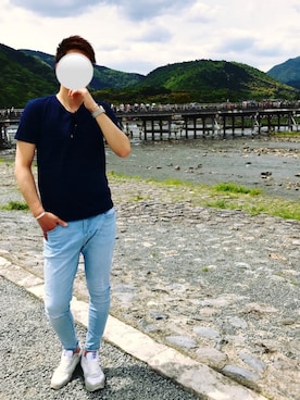 「アトランティックスターズ」｜「アイテム（Tシャツ/カットソー）」を使った、ぷりっさんさん（メンズ・183cm）の夏コーディネート