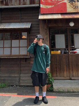 「BEN DAVIS（ベンデイビス）のアイテム（キャップ）」を使った、chrisyehさん（メンズ・177cm）の秋コーディネート