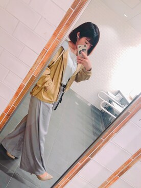 「イメチェン」｜「アイテム（ブルゾン）」を使った、シオリさん（レディース・155cm）の春コーディネート