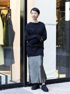 「ムートン」｜「アイテム（スリッポン）」を使った、narumiさん（レディース・164cm）の秋コーディネート