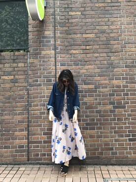 「RUBY AND YOU（ルビーアンドユー）のアイテム（デニムジャケット）」を使った、miiさん（レディース・161cm）の春コーディネート