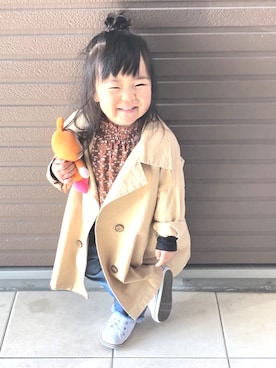 「アイテム（トレンチコート）」を使った、ちゅーちゃんさん（キッズ・90cm）の冬コーディネート