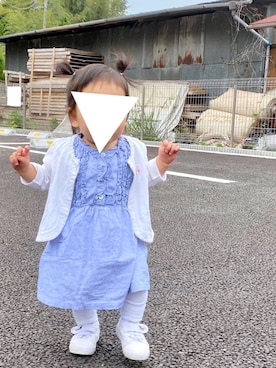 「MIKI HOUSE（ミキハウス）のアイテム（カーディガン/ボレロ）」を使った、 kotsubu ◌◍さん（キッズ・70cm）の春コーディネート