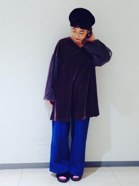 「だぼだぼ」｜「アイテム（ワンピース/ドレス）」を使った、myさん（レディース・154cm）の冬コーディネート