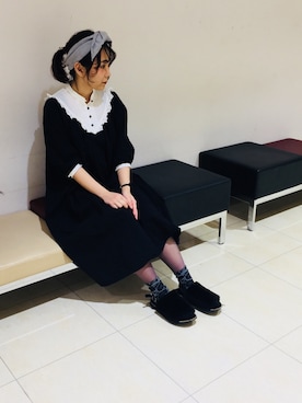「タイツ×靴下」｜「アイテム（シャツワンピース）」を使った、myさん（レディース・154cm）の春コーディネート