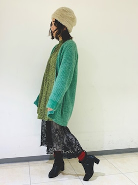 「H&M（エイチ・アンド・エム）のアイテム（ワンピース/ドレス）」を使った、myさん（レディース・154cm）の冬コーディネート