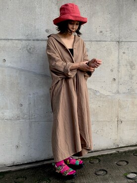 「オリエンタルトラフィック」｜「アイテム（シャツワンピース）」を使った、myさん（レディース・154cm）の夏コーディネート