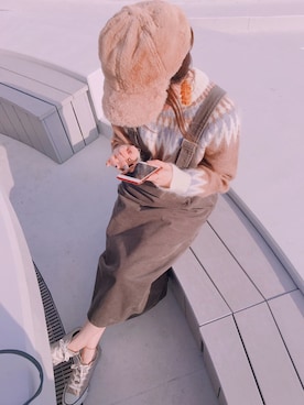 「アイラブCONVERSE」｜りちゃん❁*.さん（レディース・152cm）の冬コーディネート