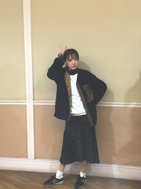 「carhartt」｜「アイテム（ワンピース/ドレス）」を使った、ききさん（レディース・161cm）の冬コーディネート