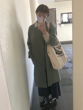 「POU DOU DOU（プードゥドゥ）のアイテム（その他アウター）」を使った、ききさん（レディース・161cm）の冬コーディネート