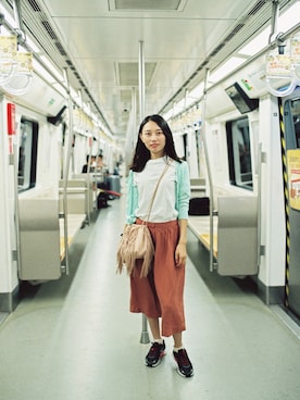 「アイテム（ドラムバッグ、ピンク系）」を使った、天然呆_村里人Ivy_Ivyさん（レディース・160cm）の春コーディネート