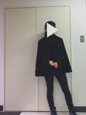 「OZOC（オゾック）のアイテム（ピーコート）」を使った、ayaさん（レディース・158cm）の冬コーディネート