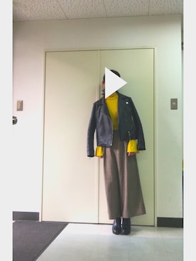 「袖フリル」｜「アイテム（ジャケット/アウター）」を使った、ayaさん（レディース・158cm）の冬コーディネート