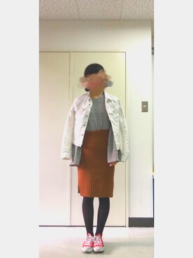 「H&M（エイチ・アンド・エム）のアイテム（ジャケット/アウター、ホワイト系）」を使った、ayaさん（レディース・158cm）の冬コーディネート