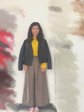 「袖フリル」｜「アイテム（ジャケット/アウター）」を使った、ayaさん（レディース・158cm）の秋コーディネート