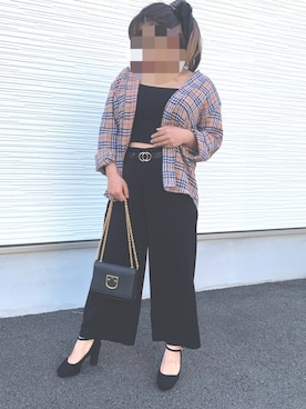 「ショッピング」｜「アイテム（キャミソール）」を使った、fuさん（レディース・148cm）の春コーディネート