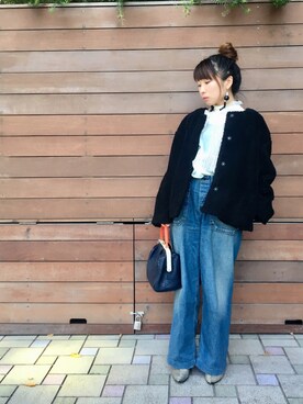 「NINE（ナイン）のアイテム（その他アウター）」を使った、kana ienagaさん（レディース・150cm）の秋コーディネート