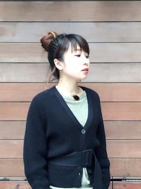 「STUDIOUS（ステュディオス）のアイテム（アクセサリー）」を使った、kana ienagaさん（レディース・150cm）の秋コーディネート
