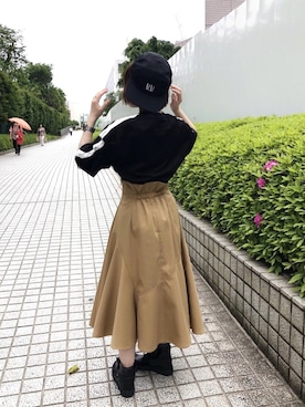 「F-TROUPE（エフトゥループ）のアイテム（シューズ）」を使った、kana ienagaさん（レディース・150cm）の春コーディネート