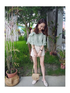 「lovely」｜Yun Luさん（レディース・163cm）の夏コーディネート
