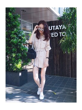 「LOVE」｜「アイテム（ワンピース/ドレス）」を使った、Yun Luさん（レディース・163cm）の秋コーディネート