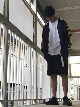 「Wrangler」｜「アイテム（ジャージ）」を使った、こーだいさん（メンズ・175cm）の秋コーディネート