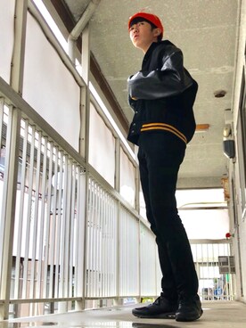 「WEGO（ウィゴー）のWEGO/カラーパレットクリアボストンサングラス（サングラス、ピンク系）」を使った、こーだいさん（メンズ・175cm）の秋コーディネート