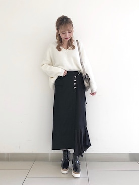 「PAGEBOY（ページボーイ）のハクミニショルダーBAG（ショルダーバッグ）」を使った、asakaさん（レディース・160cm）の秋コーディネート