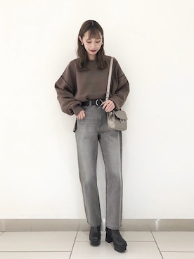 「PAGEBOY（ページボーイ）のハクミニショルダーBAG（ショルダーバッグ）」を使った、asakaさん（レディース・160cm）の秋コーディネート