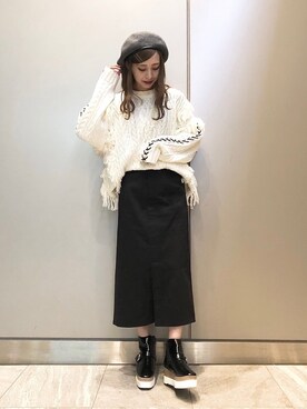 「PAGEBOY（ページボーイ）のアイテム（ハンチング/ベレー帽）」を使った、asakaさん（レディース・160cm）の秋コーディネート