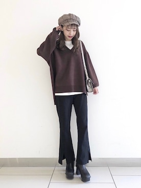 「PAGEBOY（ページボーイ）のハクミニショルダーBAG（ショルダーバッグ）」を使った、asakaさん（レディース・160cm）の秋コーディネート