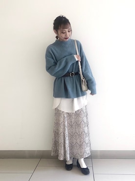 「PAGEBOY（ページボーイ）のハクミニショルダーBAG（ショルダーバッグ）」を使った、asakaさん（レディース・160cm）の冬コーディネート