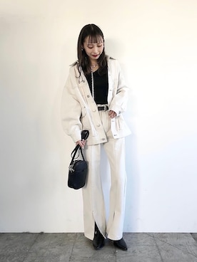 「ジージャン」｜「アイテム（ブルゾン）」を使った、asakaさん（レディース・160cm）の冬コーディネート