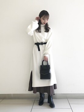 asakaさん（レディース・160cm）の冬コーディネート